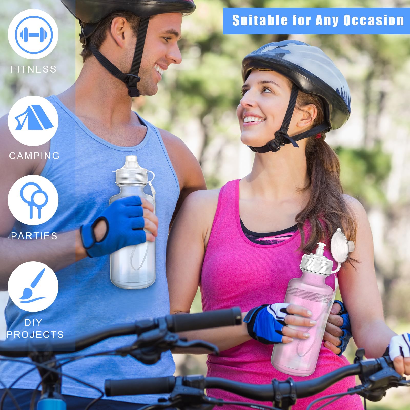 Zubebe 36 Pcs Sports Water Bottles Bulk Squeeze Reusable Bpa-free Plastic Water Bottles End of the Year Gifts Summer Gifts for Students School Travel Hiking Cycling Event Team Gift(Clear White)