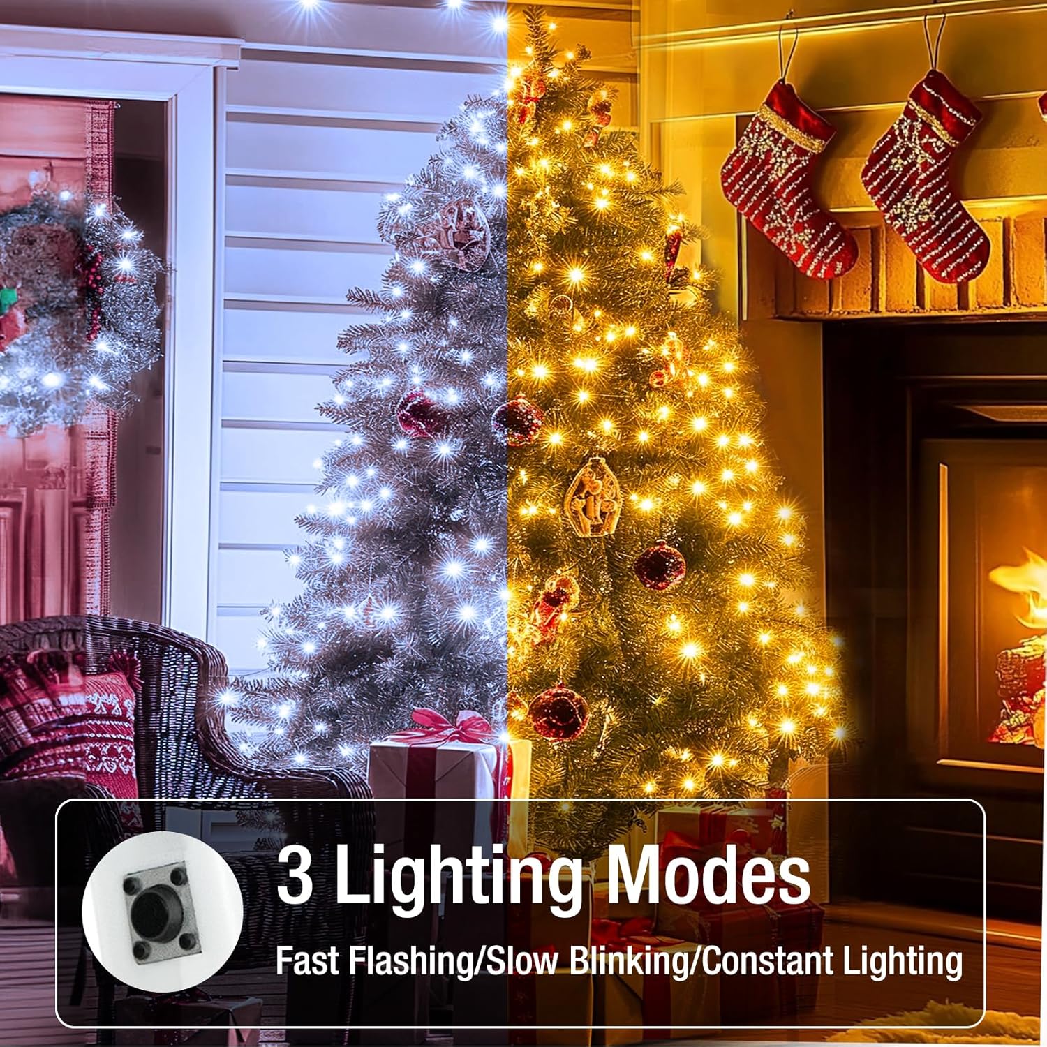 Skiennix 20 Pack Fairy Lights - 7ft Battery Operated LED Twinkle String Lights | Waterproof for DIY Party Decor - Warm & Cold White