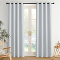 NICETOWN Room Darkening Curtains - Elegant Greyish White Drapery Panels, 52" x 84" Size