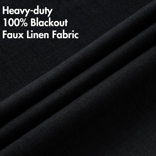 MIULEE Blackout Curtains - 100% Thermal Insulated Linen Texture Drapes | 52x54 Inch (2 Panels)