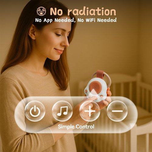 HEYAXA Portable Sound Machine for Baby and Kids | White Noise Machine with 33 Soothing Sounds for Stroller, Car Seat, Travel | 15-Hour Battery | Baby Sleep Soother for Registry and Shower Gift (Pink)