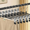 POZEAN Pants Hangers - 30 Pack Adjustable Heavy Duty Clips for Skirts & Trousers | 12-Inch Black