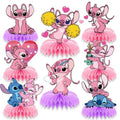 Stitch birthday party supplies, 8Psc honeycomb center decorations, Stitch party decorations, double-sided desktop decorations, center decorations for parties