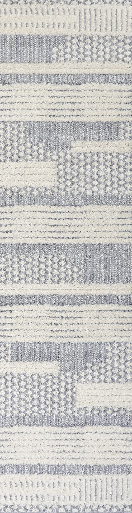 JONATHAN Y Geometric High-Low Cream/Gray Runner Rug 2X8 ft, Kerstin for Living Room, Bedroom, Kitchen, Office, Easy-Cleaning, High Traffic, Pet-Friendly, Non-Shedding SNT100A-28