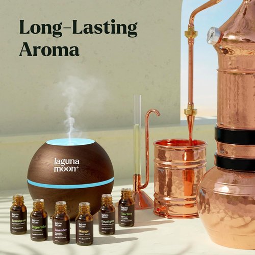 Lagunamoon Essential Oils Aromatherapy Set - 6 Premium Oils for Diffusers & Home Care | 10mL Each