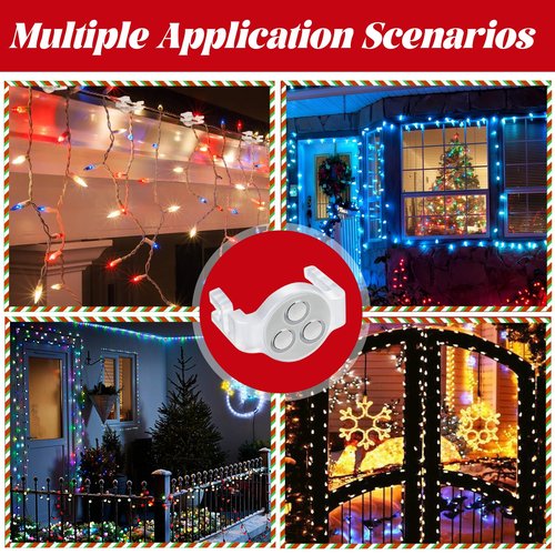 UQM 100 Pack C9 Magnetic Christmas Light Clips, Extra Strong Magnetic Clips Hooks for Christmas Lights, Magnet Christmas Light Clips for C9 C7 Sockets Metal Roof Gutters Outside Patio Holiday Lighting