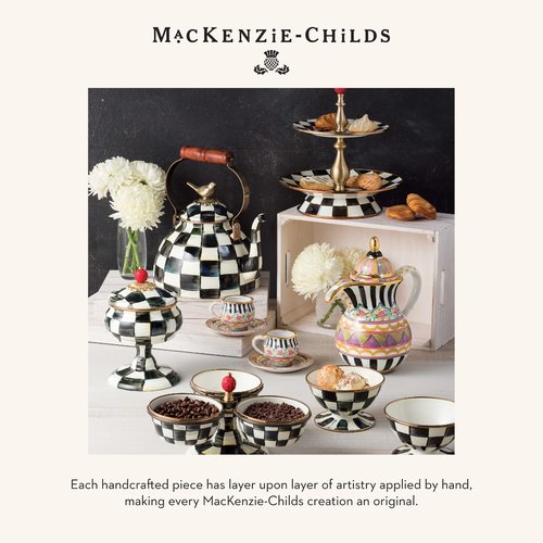 MACKENZIE-CHILDS Set of 1 Cotton Dish Towel, Decorative Kitchen Towel, Black-and-White Courtly Check