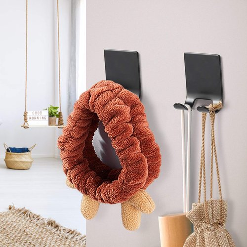 Luckyiren Razor Holder Shaver Hook Hanger Stand for Shower (6 Pack) Self Adhesive Stainless Steel Heavy Duty Utility Storage, Bathroom Kitchen Organizer for Plug Robe Towel Loofah Bathrobe Coat