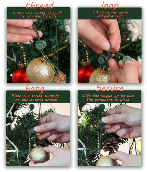 Exakior Ornament Hooks – Essential Christmas Tree Decorating Hangers Great Xmas Ornament Hooks for Hanging Christmas Decorations 35 PCS (Round-Upgraded-24pcs)