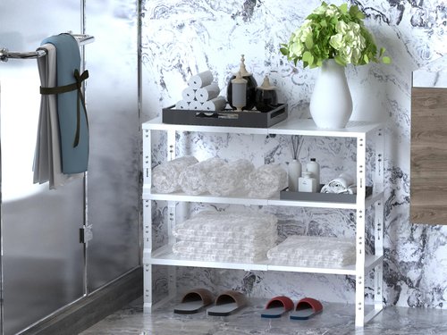 Jojocross Adjustable Expanable Stackable Spice Rack Shelf Pantry Storage Organizer for Kitchen Cabinet,Countertop,Bathroom and More.Space is no Longer Limited(2Packs/White/Large)