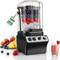 WantJoin Commercial Blender - 80Oz Quiet Smoothie Maker with Soundproof Shield & Self-Cleaning Feature