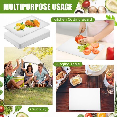 Hushee 120 Count Disposable Cutting Board Sheets 17 x 12 Inch Flexible Plastic Sheet Cutting Mat Large Chopping Boards for Kitchen Cooking Traveling Camping Tailgating BBQ