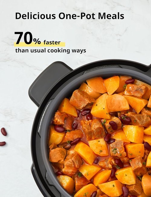 COMFEE’ 8 Quart Pressure Cooker - 16 Cooking Functions & Healthy Ceramic Inner Pot | Versatile Non-Stick Design