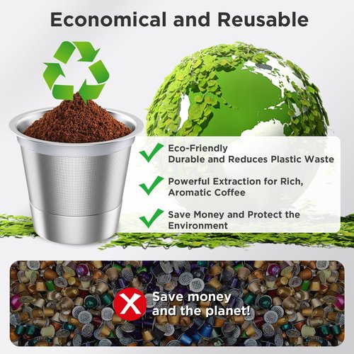 Reusable K Cups,Stainless Steel K Cups for Keurig,Keurig Reusable Coffee Pods for Keurig 1.0 & 2.0 Coffee Makers BPA-Free Refillable Coffee Filters (2)