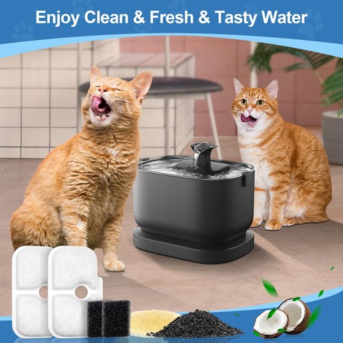 WEIKEY 24 Pcs Replacement Filters for Dockstream Cat Water Fountain PLWF105/PLWF115/PLWF005, 12 Pack Pet Water Fountain Filters with 12 Pack Pre-Filter Sponges, White