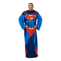 Northwest DC Superman Full Body Player Comfy Throw Blanket with Sleeves, 48" x 71", Action Superman