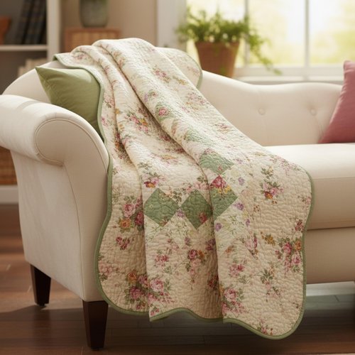 Greenland Home Bliss 100% Cotton Authentic Patchwork Throw Quilt, 1-Piece, 50 x 60 inches