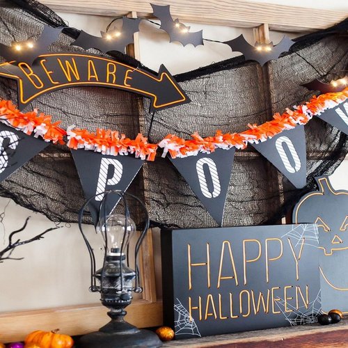 Mcupper 6 Pack Black Halloween Creepy Cloth (30 x 72 Inch), Halloween Gauze, Creepy Gauze for House, Outdoor, Yard and Halloween Decoration Indoor