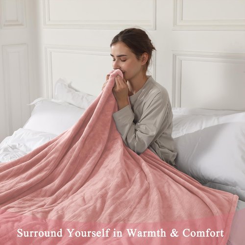 COZYTY Electric Blanket Full Size, Super Soft Cozy Upgraded Flannel Heating Blanket with 6 Heating Levels & 1-10 Hours Auto Off, Fast Heating & Overheat Protection, 72" x 84", Candy Pink