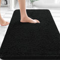 OLANLY Bathroom Rugs - Extra Soft Chenille Bath Mats | Quick Dry, Machine Washable, 30x18, Black