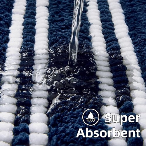 Arenarug Bathroom Rugs - Extra Soft Chenille Bath Mat | Non-Slip, Machine Washable - 17x24 Blue