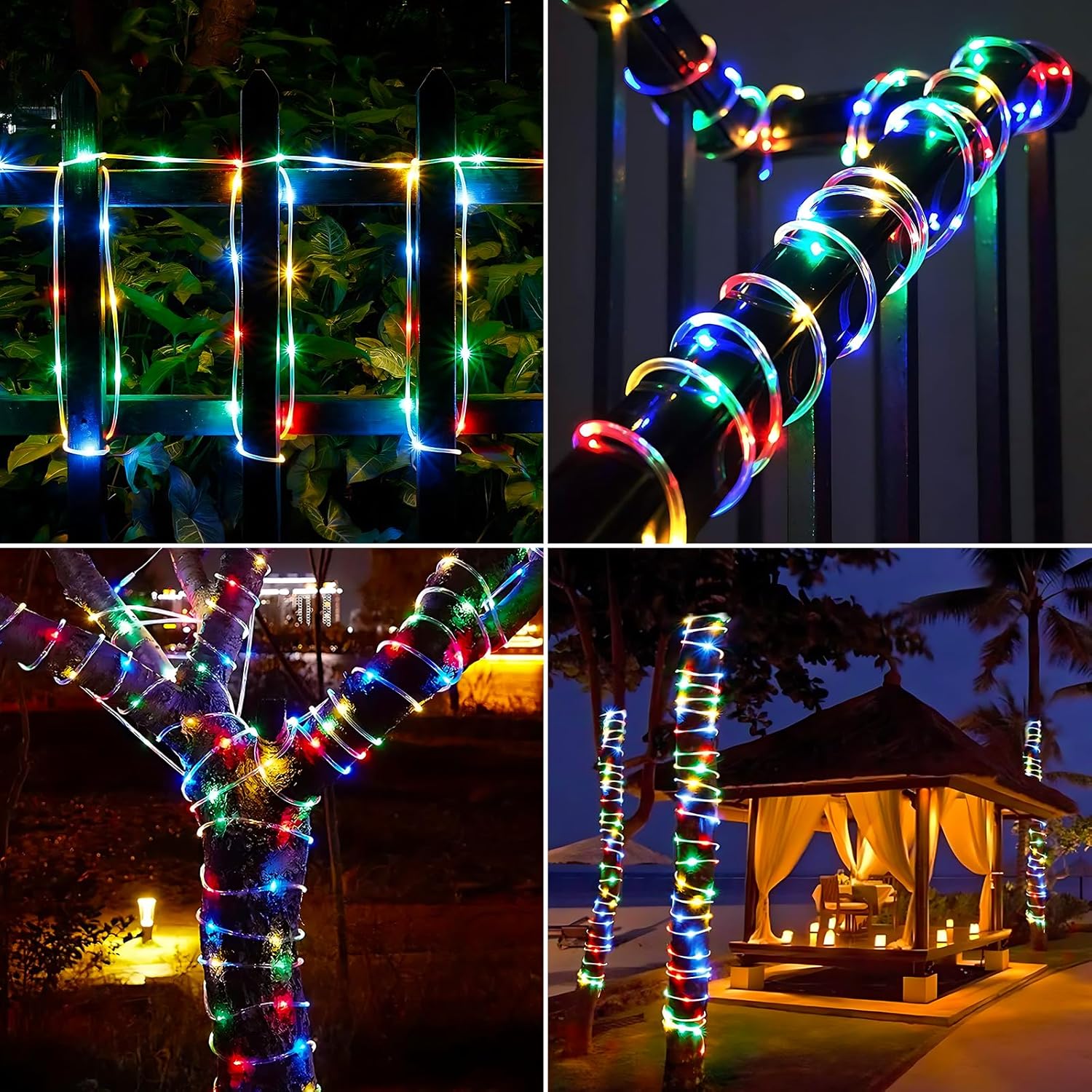 Solar Rope Lights by [Brand Name] | 132ft 400LED Waterproof Outdoor String Lights - 8 Modes for Garden & Patio Decor