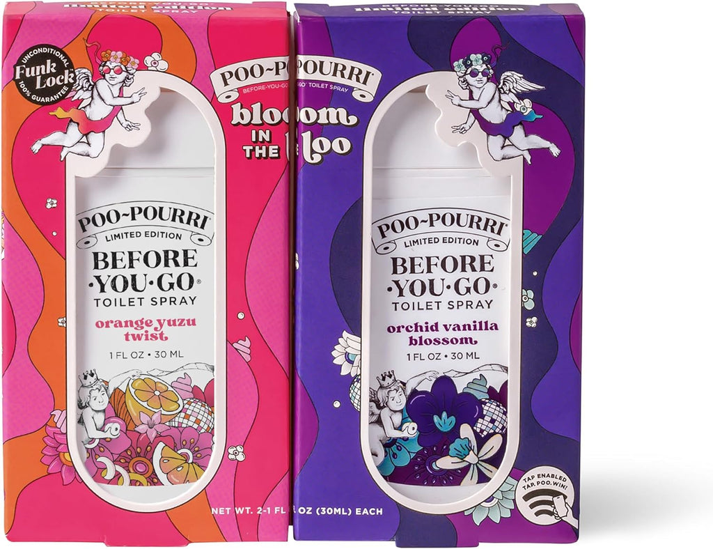 Poo-Pourri Tear & Share Bloom Bathroom Set | Travel Size Odor Eliminators - Plant-Based Pocket Sprayers