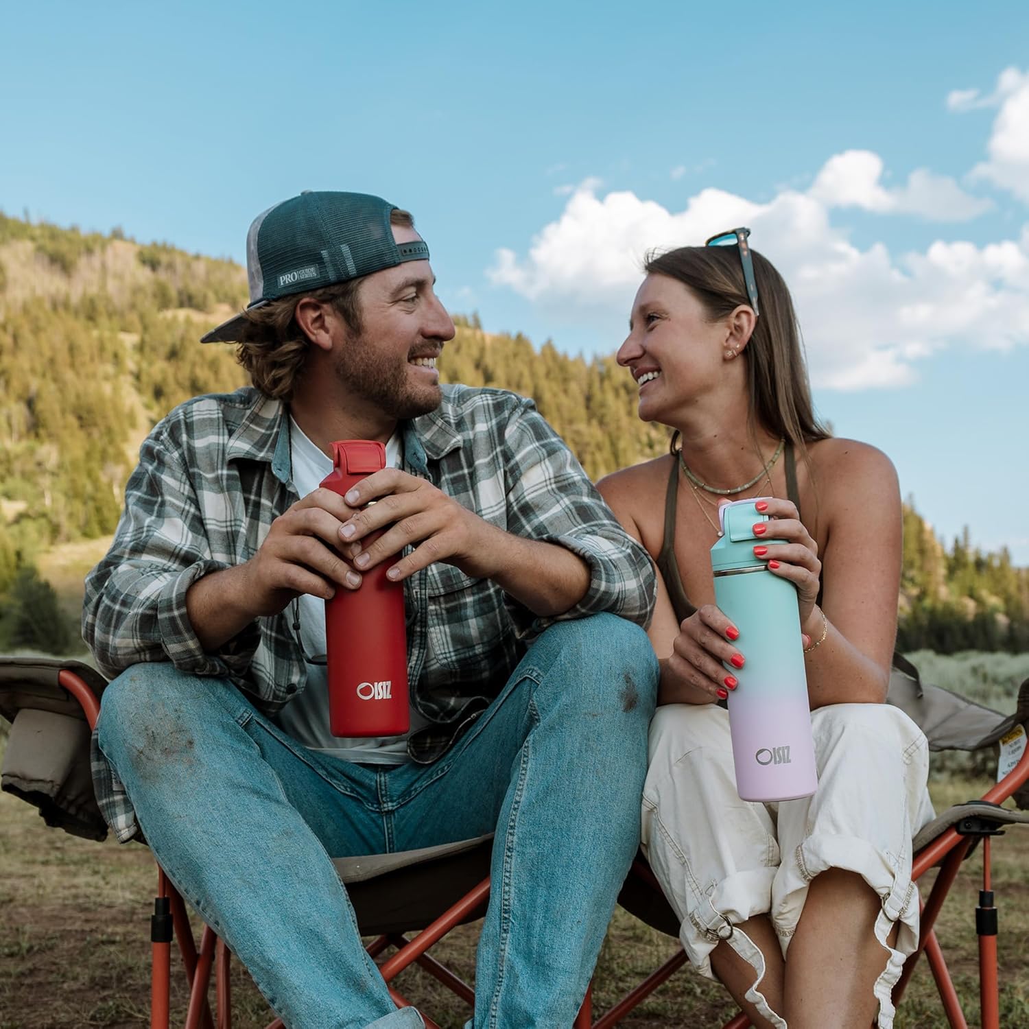 OISIZ Insulated Water Bottle - 24 oz Vacuum Stainless Steel with 2-in-1 Spout & Straw Lid | Leakproof, Keeps Drinks Cold for 24 Hours