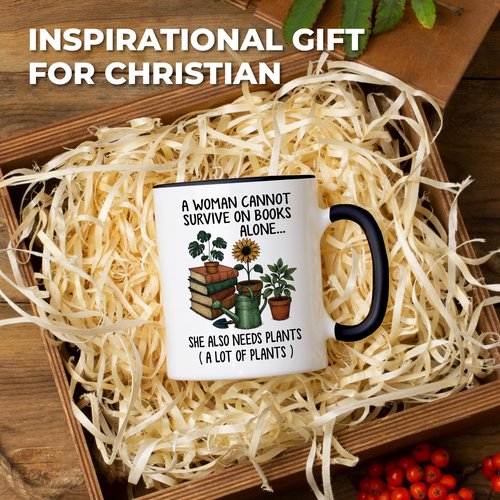 Affordali Mothers Day Plant Gifts, Book and Plant Lover Coffee Mug, Mugs for Reading and Gardening Lovers, Book Lover & Gardener Mug, Novelty Design for Bookworm and Gardening Enthusiasts