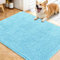 OLANLY Dog Door Mat - Absorbent Non-Slip Washable Chenille Mat for Muddy Paws | 40x32, Blue