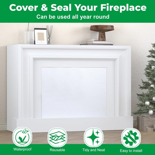 Forestchill Fireplace Cover, 3-Layer Insulation Fireplace Draft Stopper with Velcor, Keep Drafts Out & Prevent Heat Loss, 39" x 55", Easy Cut to Fit
