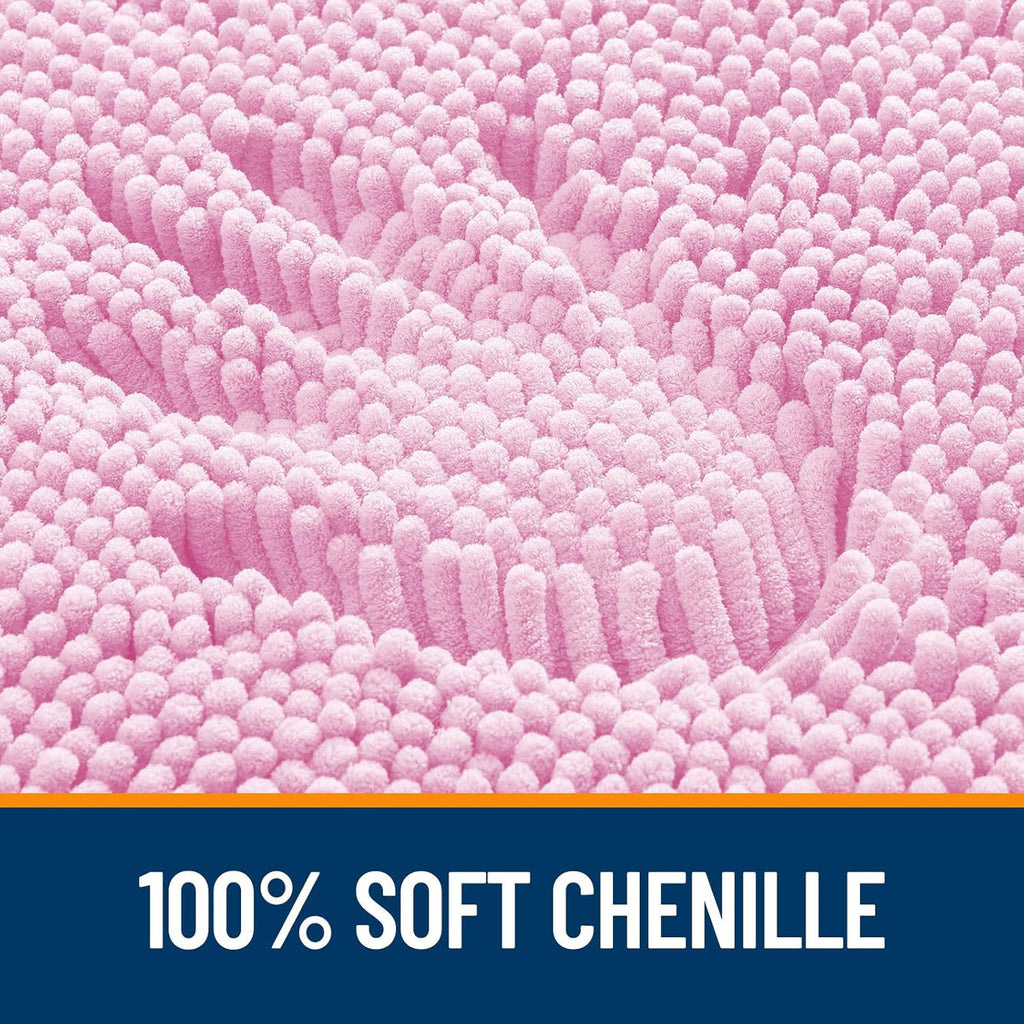 OLANLY Large Bathroom Rugs - Extra Soft Chenille Bath Mats | Quick-Dry, Machine Washable, 40x32, Pink