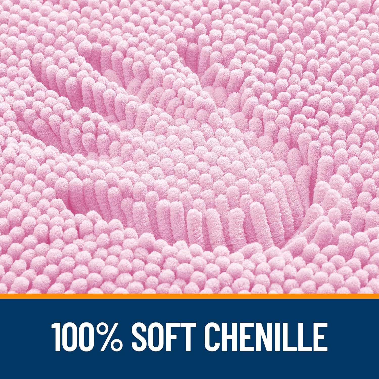 OLANLY Large Bathroom Rugs - Extra Soft Chenille Bath Mats | Quick-Dry, Machine Washable, 40x32, Pink