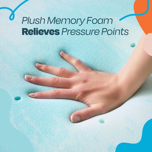Linenspa 4 Inch Gel Memory Foam Mattress Topper - California King Size | Cooling & Pressure Relieving, CertiPUR Certified