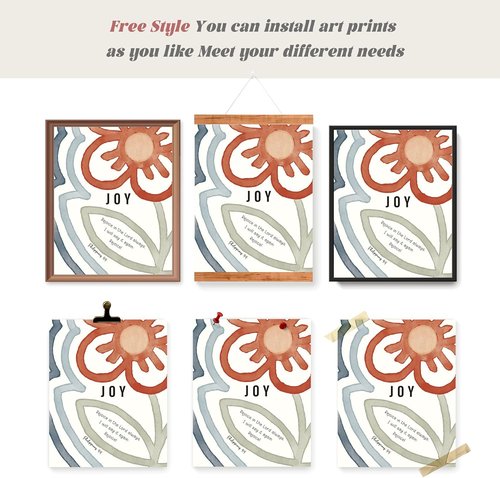 LARTSFRO Jesus Bible Kids Wall Decor - Boho Christian Art Prints | Set of 4 Unframed 10x8 Inch Posters