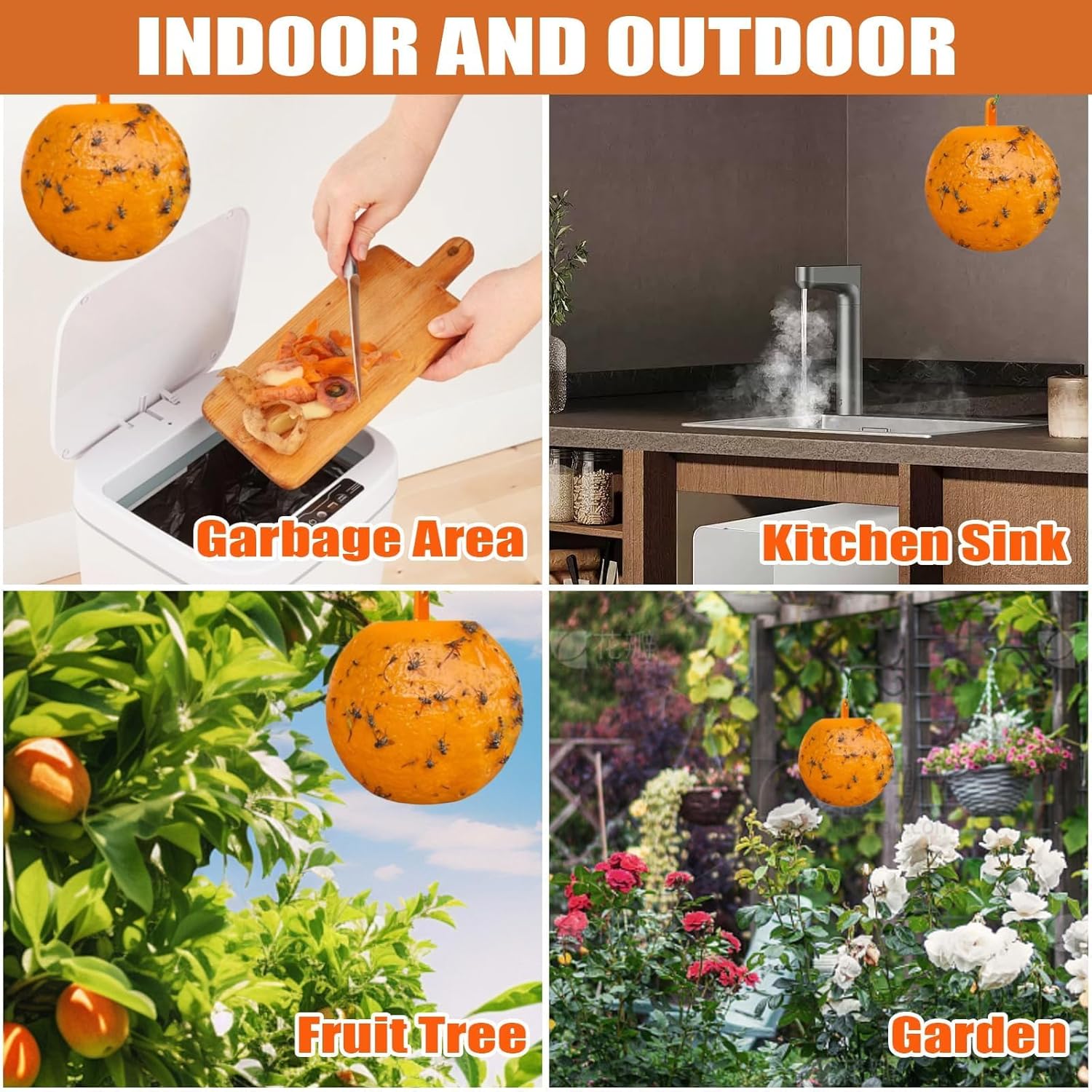 Skiennix 6 PCS Fly Sticky Trap Balls - Effective Fruit Fly & Gnat Catchers for Indoor & Outdoor Use