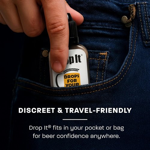 Drop It Drops for Your Hops - 10 mL Bottle, 2 Pack - Naturally Reduces Sulfites and Tannins in Any Beer - Portable & Easy to Use - Treats Up to 35-45 Beers Each - USA Made - Vegan Friendly