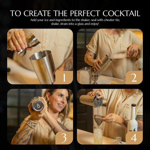 Bull in China 2-Piece Cocktail Shaker Copper - 28 oz Weighted Shaker & 18oz Weighted Cheater Tin, Professional Grade Bar Shaker, Premium Cocktail Shaker Set for Professional & Home Bartenders