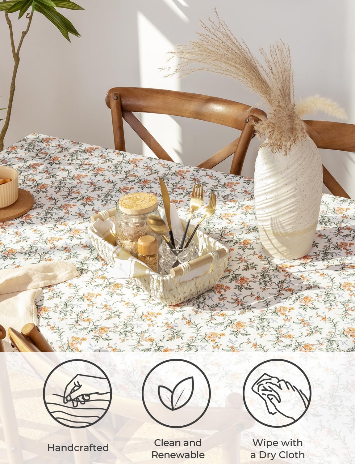 StorageWorks Round Woven Paper Rope Baskets - Stylish Beige 2-Pack with Wooden Handles for Gifts