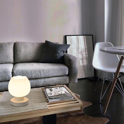 ECOESPTI Small Opal Glass Lampshade Replacement, Ideal for Table, Floor, Wall and Pendant Lights, White Modern Design with Milky Soft Glow(Flower)