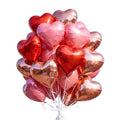 [21 pcs] pink rose and red Balloons 18" a bunch of Heart Love Foil Helium Balloons, Helium Support Valentines Day Birthday Wedding Bridal Engagement Party Anniversary Mother's Day Decorations