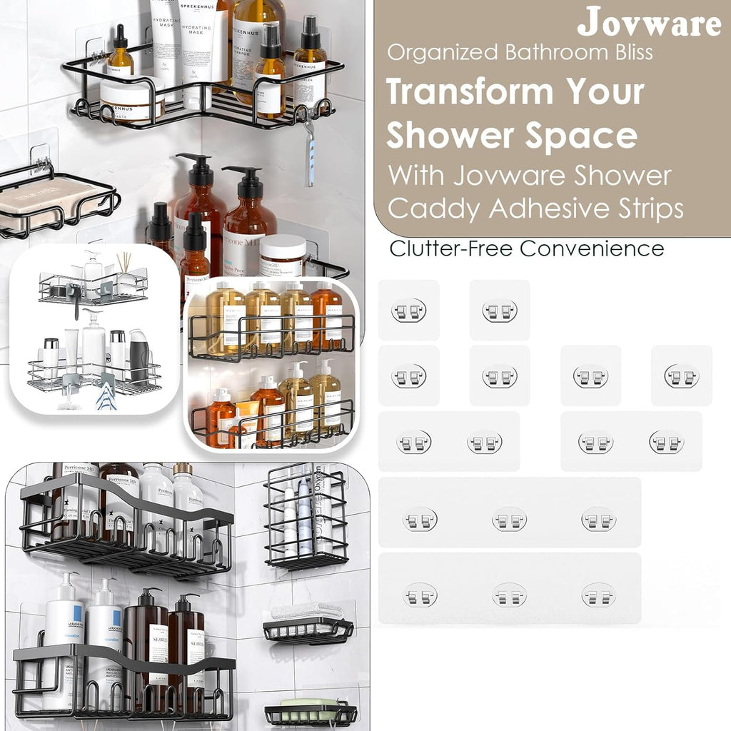 Regine Switzerland Shower Caddy Adhesive Replacement Stickers - 10 Pack Assorted Wire Hooks