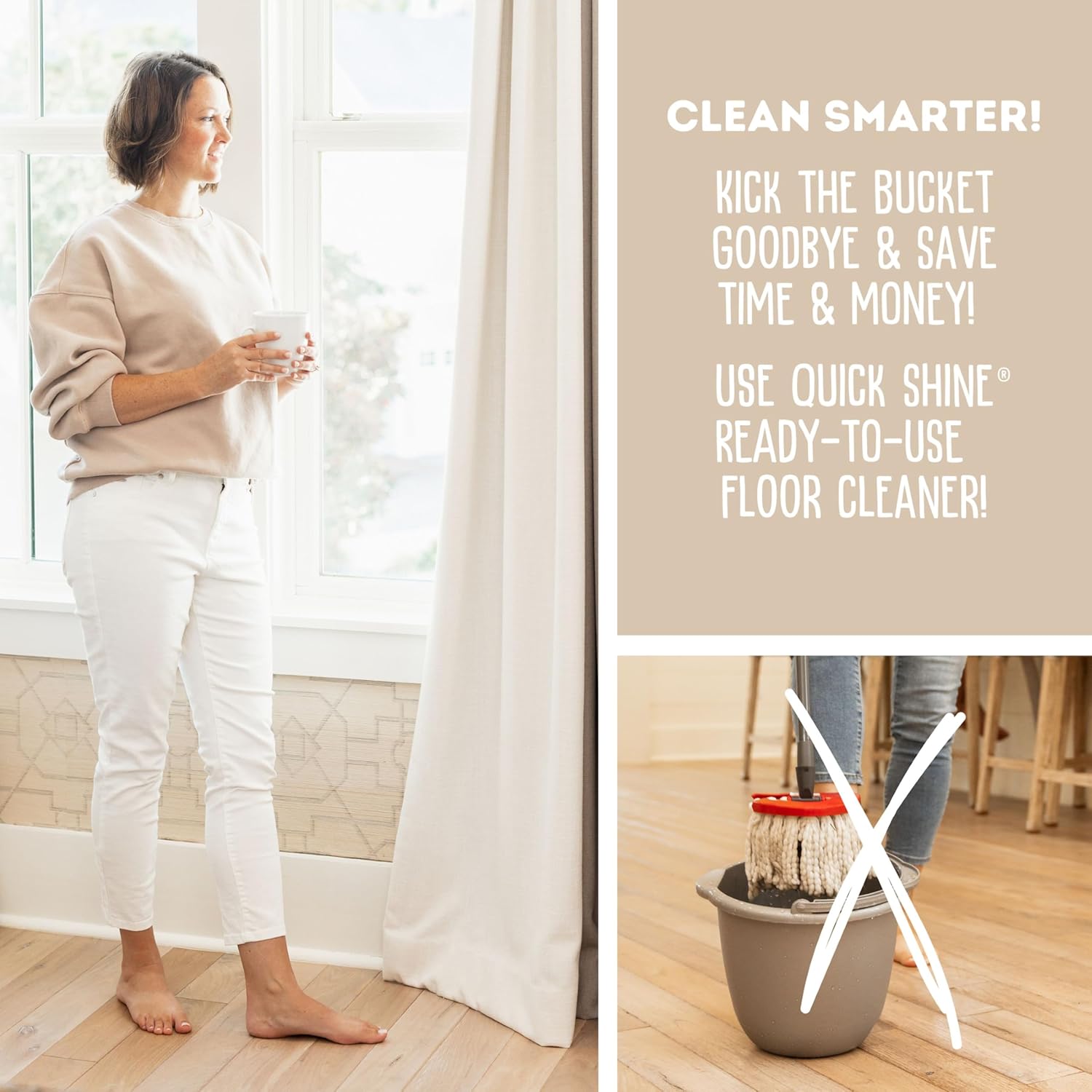 Quick Shine Hardwood Floor Cleaner - 27oz 2-Pack | Streak-Free, No Rinse Formula | Effective Dirt & Scuff Removal