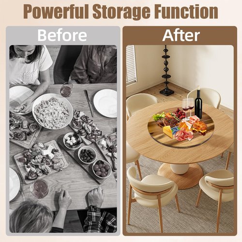 20'' Acacia Wooden Lazy Susan for Table Top,Large Lazy Susan for Dining Table,Table Turntable Storage,Extra Large Lazy Susans Organizer with Durable,Turning Turntable for Cabinet,Countertop or Pantry