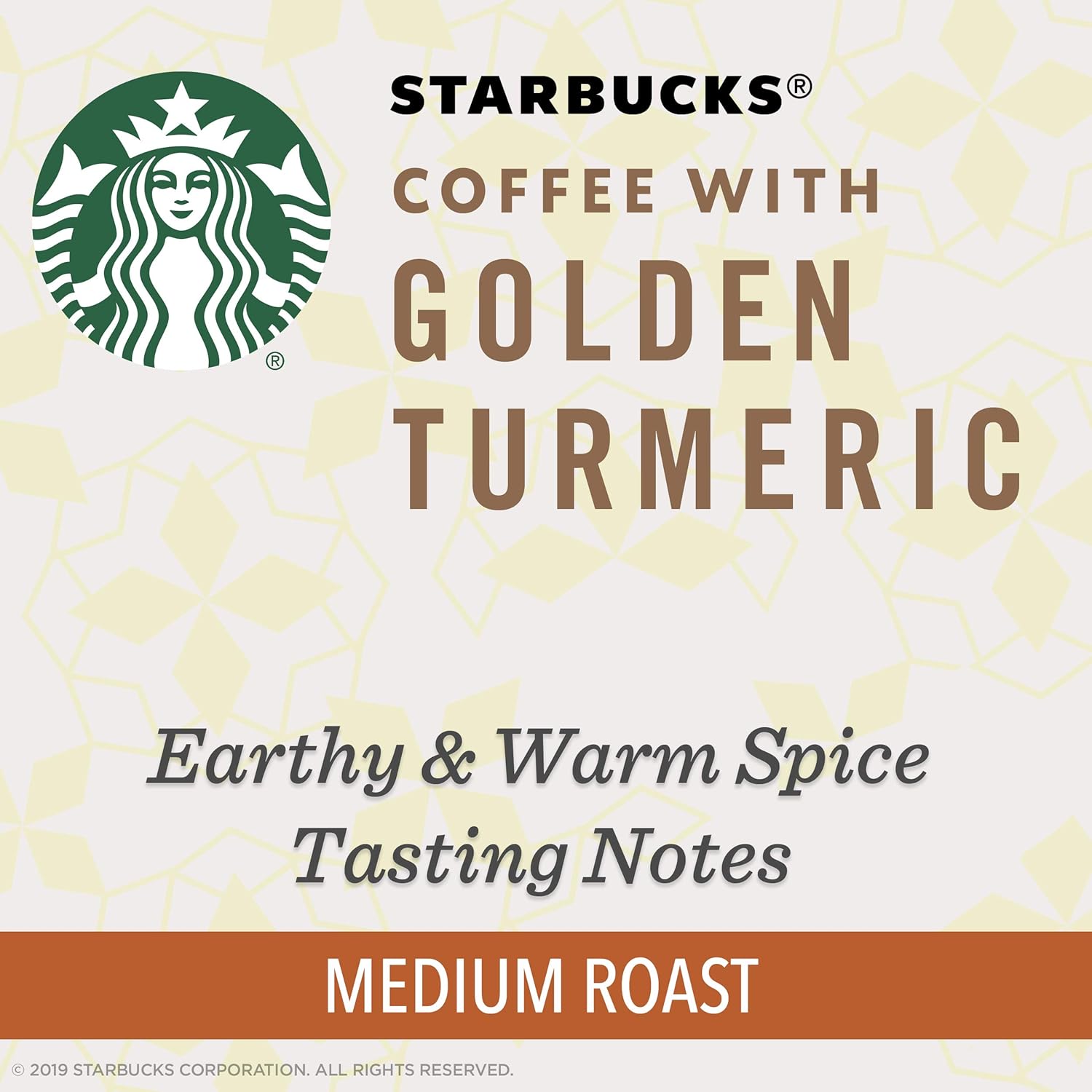 Starbucks Medium Roast K-Cup Coffee Pods - Golden Turmeric Flavor | 4 Boxes (48 Pods Total)