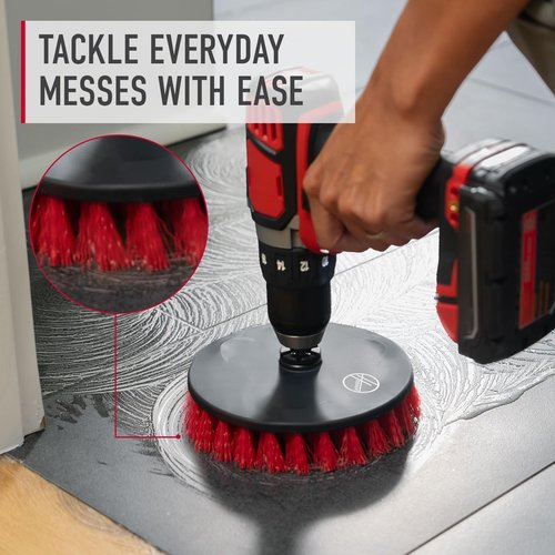 Hoover Medium Bristle Cleaning Brush, 6" Medium Bristle Brush, For Use on Household Surfaces, General Purpose Whole Home Cleaning, Scrubber Brush Drill Attachment for Cleaning