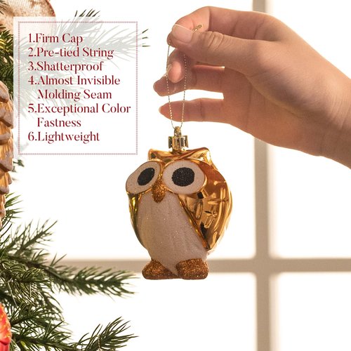 Valery Madelyn Christmas Ornaments Set, 80ct Red and Brown Shatterproof Christmas Tree Decorations, Woodland Hanging Ball Ornaments Bulk for Xmas Holiday Decor