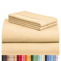 LuxClub 4 PC Sheet Sheets Deep Pockets 18" Eco Friendly Wrinkle Free Kids Fitted Sheets Machine Washable Hotel Bedding Silky Soft - Yellow Twin