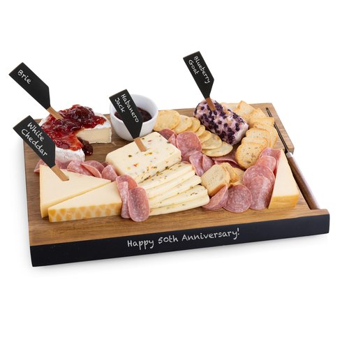 PICNIC TIME Formaggio Cheese Board with Chalkboard Cheese Makers, Charcuterie Board and Food Labels, Acacia Wood Cutting Board, (Acacia Wood)