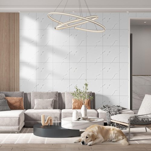 Vieshful 20pcs Peel and Stick Backsplash Tile，12"x12" Self Adhesive Marble Tile for Wall, PVC Waterproof Shower Wall Panels, Back Splash Stick on Tiles for Kitchen Bathroom Living Room (Not Real Tile)